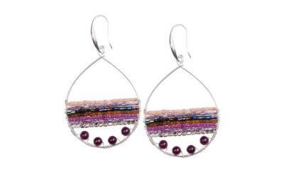 Boho Teardrop Earrings – Purple